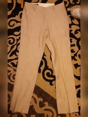 Perry Ellis Chinchilla Slim Dress Pants in Light Beige